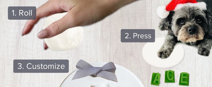 Ultimate Pawprint Keepsake Kit (Makes 2) - Paw Print Christmas Ornament w/ Bonus Personalization Tool & Display Stands! For Dogs, Cats & Pets. Non-toxic. Clay Air-Dries Soft, Light & Uncrackable.