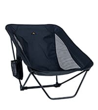 iClimb Ultralight Compact Camping Folding Beach Chair with Anti-Sinking Large Feet and Back Support Webbing (Black - Square Frame)