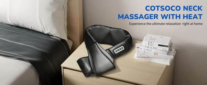 cotsoco Neck Massager,Shiatsu Shoulder and Back Massager with Heat, Electric Deep Tissue Massage Pillow for Body Muscle Pain Relief,Best Gifts Mom Dad Women Men,Home, Office Car Use