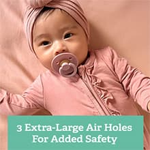 Itzy Ritzy Natural Rubber Newborn Pacifiers (Set of 2) – Baby Pacifiers with Cherry-Shaped Nipple & Large Air Holes for Added Safety; Set of 2 Binkies in Coconut & Toast (Ages 0 – 6 Months)