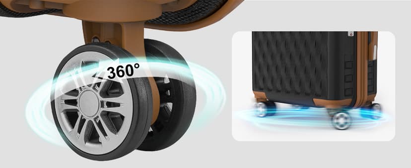 Melalenia Luggage Sets 7 Piece Suitcase Set, Hard Shell Carry on Luggage Travel Suitcases with Spinner Wheels and TSA Lock, Lightweight Luggage Set for Women, Black Brown