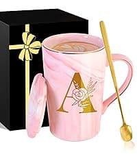 Initial Magnetic Stirring Coffee Mug Stainless Travel Cup Adult Men Guy Him Brother Dad Boyfriend Uncle Niece Best Friendship Grandpa Grandfather Husband Son Law Happy Birthday Cool Meaningful Gifts,J