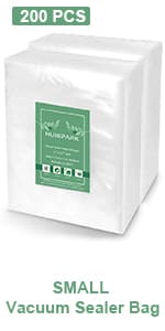 Vacuum Sealer Bags,Heavy Duty Pre-Cut Design Commercial Grade 4x6 Inch Food Sealable Bag for Heat Seal Food Storage, Seal Bag Boilsafe to 280°F Freezable, Resizable,Reuseable (100Pcs)