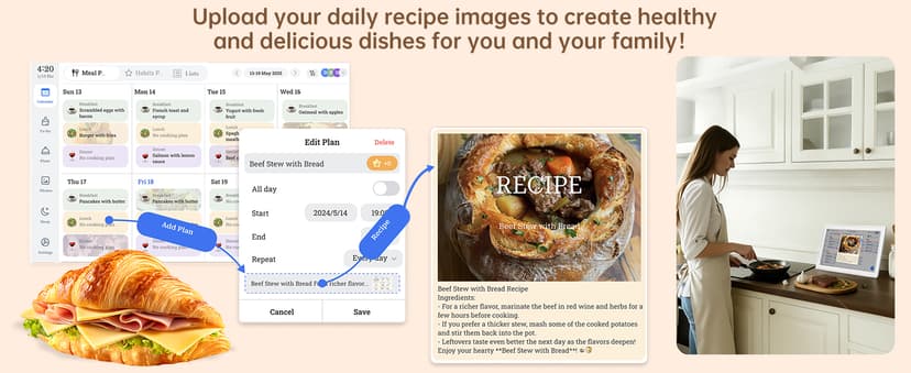 Real-time Google, Outlook and iCloud sync keeps every family member organized, with meal planning and no subscription fees. 15.6" Digital Calendar Wall Touch Screen, Chore Chart, Photo Frame, Bases B0GBVS5NX1