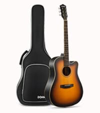 Donner 41” Acoustic Guitar Bundle for Beginners Adults with Online Lesson, 4/4 Full Size Steel Acustica Guitarra with Gig Bag, Tuner, Strap, Strings, Picks, Capos, Cutaway, Natural, DAG-1C/DAD-110C
