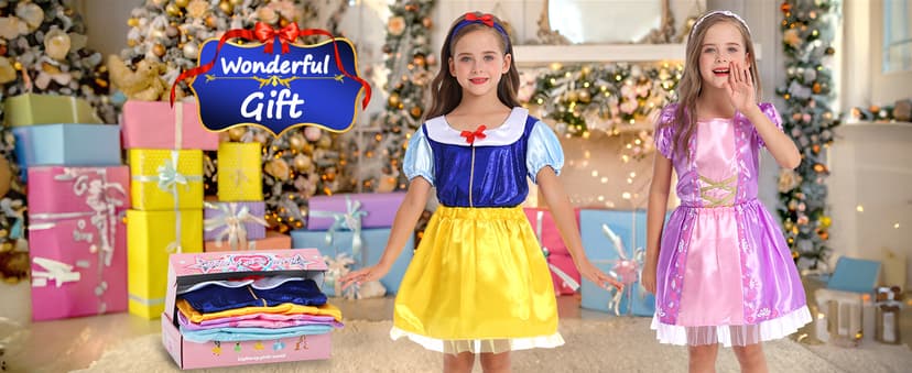 LIMIROLER Princess Dress Up Clothes for Little Girl Role Play Costume Gift Set Princess Dress Up Toys for Toddler Girls B0DF2V6NHW