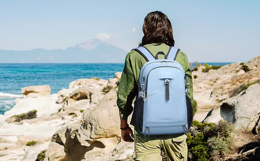 35L Lightweight Packable Backpack – Durable Foldable Daypack for Travel, Hiking, and Gym (Black)