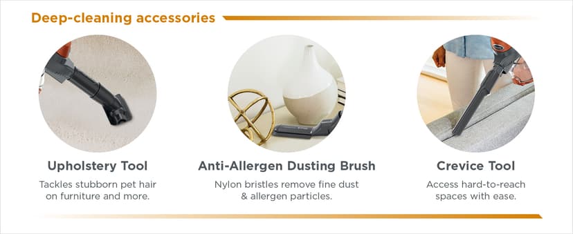 Shark Rocket Ultra-Light Corded Bagless Vacuum for Carpet and Hard Floor Cleaning with Swivel Steering (HV301), Gray/Orange