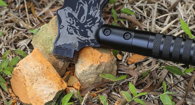 LIANTRAL Survival Camping Axe, Folding Tactical Axe Hatchet with Hammer, Nylon Sheath for Outdoor Adventures