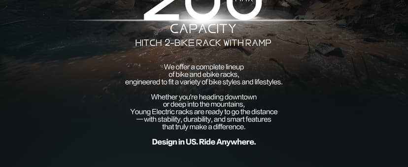 E-Bike Rack with Ramp, Hitch 2 Bike Rack, 200 lbs Capacity Electric Bike Carrier, Foldable Platform Mount for Cars, Trucks, SUVs, Minivans, Up to 5-Inch Fat Tire for 2'' Receiver