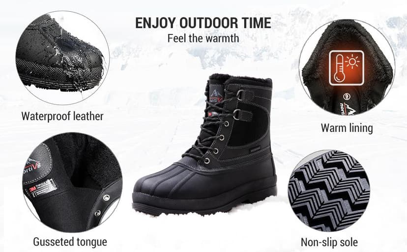 NORTIV 8 Men's Waterproof Winter Snow Boots AVENUE