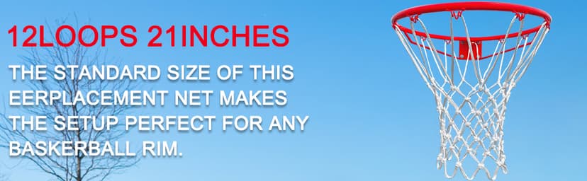 Basketball Net Outdoor,(7.16 oz) 12 Loops Professional Heavy Duty Basketball Net Replacement,All Weather Anti Whip,Suitable for Outdoor Standard Basketball Hoop