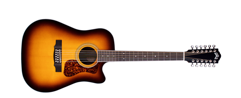 GUILD Guitars D-2612CE Deluxe ATB 12-string Acoustic Guitar, Antique Burst, Archback Deluxe, Solid Top, Dreadnought, Westerly Collection