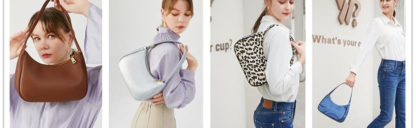 Shoulder Bags for Women, Cute Hobo Tote Handbag Mini Clutch Purse with Zipper Closure