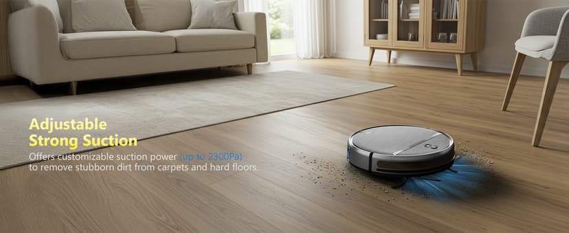 XIEBro Life Robot Vacuum and Mop Combo, Vaccum Robot 2 in 1 with WiFi/App/Voice, Schedule, Water Tank and Dustbin, Self-Charging, Slim, Ideal for Hard Floor, Pet Hair, Carpet