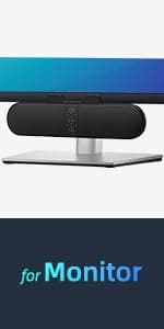 Computer Speakers for Desktop PC Monitor, USB Plug-in, Wired, Computer Soundbar for PC, Laptop Speakers with Adaptive-Channel-Switching, Loud Sound, Deep Bass, USB C Adapter, Easy to Clip on Monitor