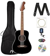 Fender California Standard Redondo Mini Acoustic Guitar - Surf Green Bundle with Gig Bag, Tuner, Strap, Strings, Picks, and Austin Bazaar Instructional DVD