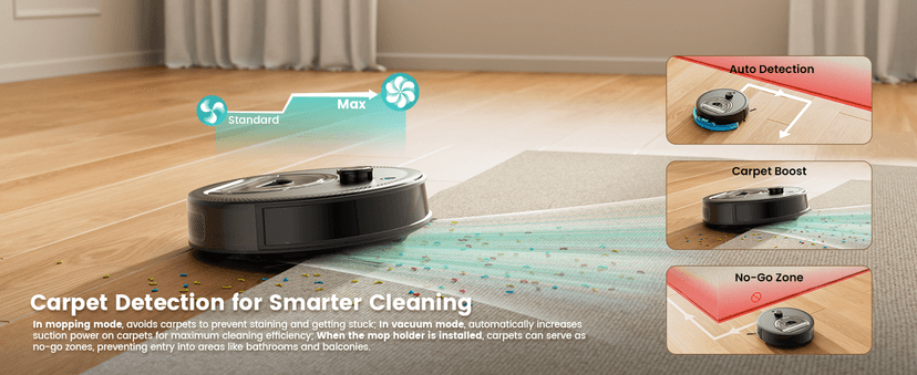 Lefant LiDAR Robot Vacuum and Mop, 450ml Visible Dustbin, Upgraded 190° PSD Obstacle Avoidance, Customized Cleaning, Multi-Floor Mapping, 150 Mins Runtime, 2.4G/5G WiFi, Pet Hair & Carpets, M330 Pro