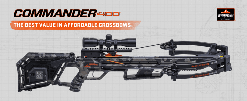 Wicked Ridge by TenPoint Commander 400, Peak XT - 400 FPS - Includes Pro-View 400 Lighted Scope, ACUdraw Crank Cocking Device & Three Match 400 Carbon Arrows