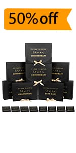 12Pack Black Gift Boxes with Lids, 12×9.8×3.1 Inch Groomsmen Proposal Box, Luxury Black Gift Box with Ribbon for Bridesmaid Box, Graduation, Christmas, Wedding, Birthday, Party