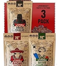 Righteous Felon Beef Jerky Variety Pack | Gluten Free Beef Jerky Snack Packs for Adults | High Protein, Keto-Friendly, Low Sugar | Made with Premium Meats | Gifts for Men | Sampler 8 Pack