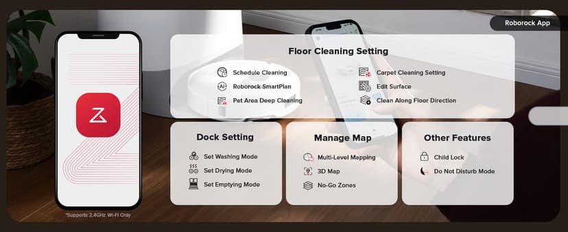 roborock Qrevo Curv Robot Vacuum and Mop, Zero-Tangling, AdaptiLift Chassis, FlexiArm Technology, Al Obstacle Recognition, 17mm Mop Lift, 18,500Pa Suction, Hot Water Mop Washing & Dock Self Cleaning