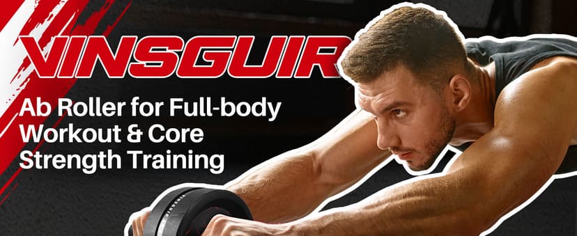 VINSGUIR Ab Roller Wheel, Abs & Core Workout Equipment for Home Gym with Knee Pad Accessories, Abdominal Wheel for Full-body Strength Training