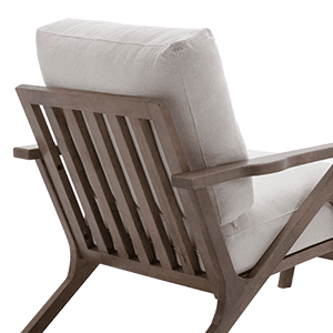 chairus Mid-Century Modern White Linen Accent Chair with Ottoman, Comfy Upholstered Lounge Armchair with Removable Cushions & Solid Wood Frame, Fabric Reading Chair for Living Room Bedroom Office