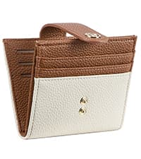 BOSTANTEN Credit Card Holder Wallet RFID Blocking Leather Small Wallet for Women Zipper Keychain Wallet with Wristlet Beige&Brown