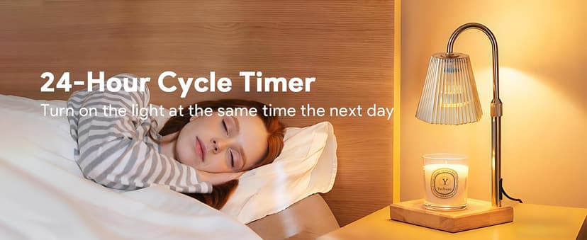 Candle Warmer Lamp with Timer, Dimmable Candle Warmer for Home Decor, Birthday Gifts for Women, Adjustable Height Wax Melts Warmer with 2 Bulbs