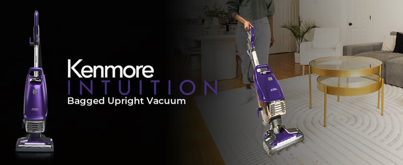 Kenmore BU4018 Intuition Bagged Upright Vacuum Lift-Up Carpet Cleaner 2-Motor Power Suction with HEPA Filter,3-in-1 Combination, Upholstery Tool for Hardwood Floor, Pet Hair, Purple
