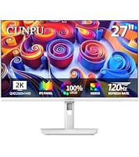 CUNPU 27 Inch Touchscreen Monitor, 10 Point Touch, FHD 1080P 60Hz Nano IPS Screen, 100% SRGB, VESA Wall Mountable, Tilt Adjustment, VGA HDMI for PC, Laptop Business & Work Station