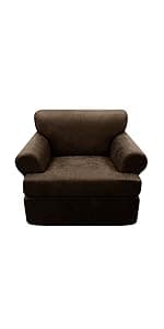 Pfrstuv Couch Cover Leather Look 3 Seater Couch Sofa Cover 1-Piece Sofa Slipcover Stretch Furniture Protector with Elastic Bottom & Pockets(Sofa, Coffee)