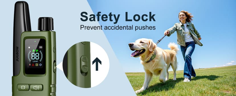 Dog Shock Collar - 4500FT Dog Training Collar with Remote, IPX8 Waterproof Electric Dog Collar with 4 Training Modes, Security Lock, Rechargeable eCollar for 10-120lbs Small Medium Large Dogs