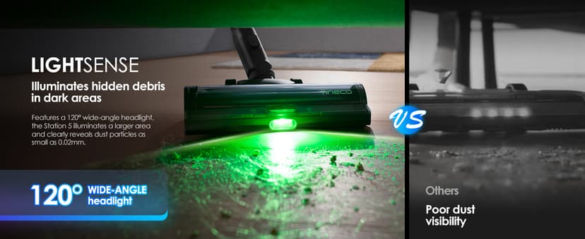 Tineco Pure ONE Station 5 Cordless Smart Vacuum with 2.5L Auto Dust Base, Full-Path Self-Cleaning, 175W Suction, ZeroTangle Tech, iLoop Smart Sensor, Suitbale for Hard Floor & Carpet