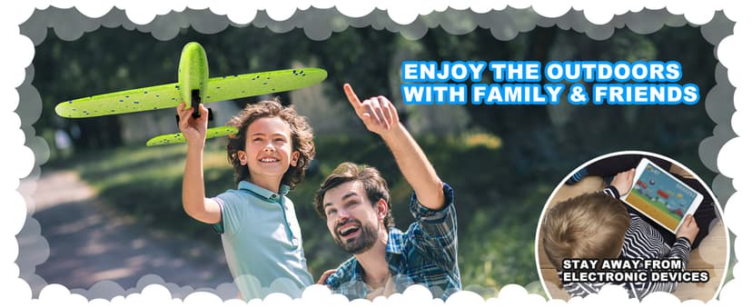 Fuwidvia 3 Pack Airplane Launcher Toys, 13.2'' LED Foam Glider Plane Toy for Boys, 2 Flight Modes Outdoor Flying Toys Birthday Gifts for Boys Girls 4 5 6 7 8 9 10 11 12 Year Old (Blue&Green&Orange)