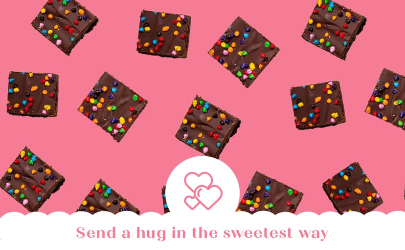 Sending Hugs Gift Basket Care Package Chocolate Brownies Food Gift For Women | Nut Free Dairy Free | Sending Love