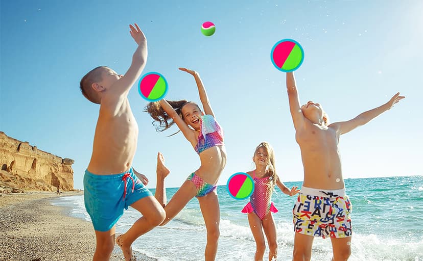 Outdoor Games, Toss and Ball Set with 6 Paddles and 3 Balls, Perfect Yard Games Outdoor Toys Games for Kids Ages 4-8 Easter Gifts for Kids/Adults/Family
