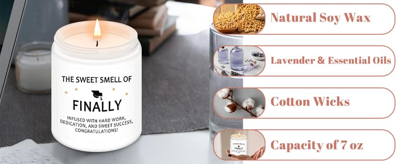 Homsolver Funny Graduation Gift for Her Him, College, High School, Masters Degree, Phd, Nurse Graduation Gifts for Women & Men, Scented Candles B0GD6TWT8M