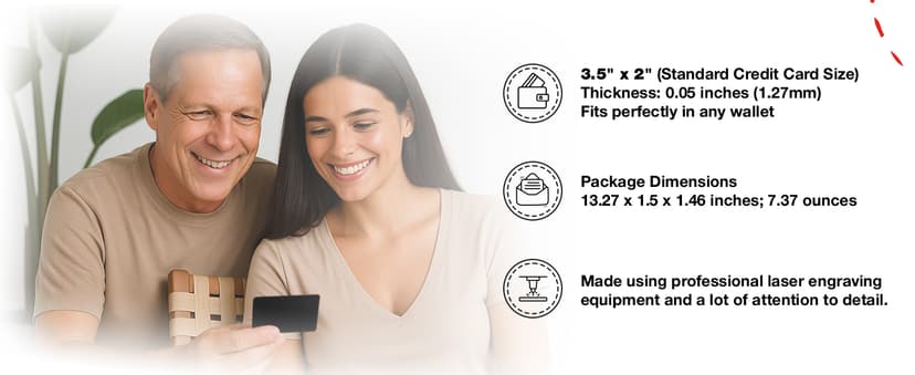 Wallet Card for Dad – Father's Day Gift from Son or Daughter for the Best Dad Ever - Voted Most Meaningful and Unique Gift for Fathers - Gift Ready, Engraved