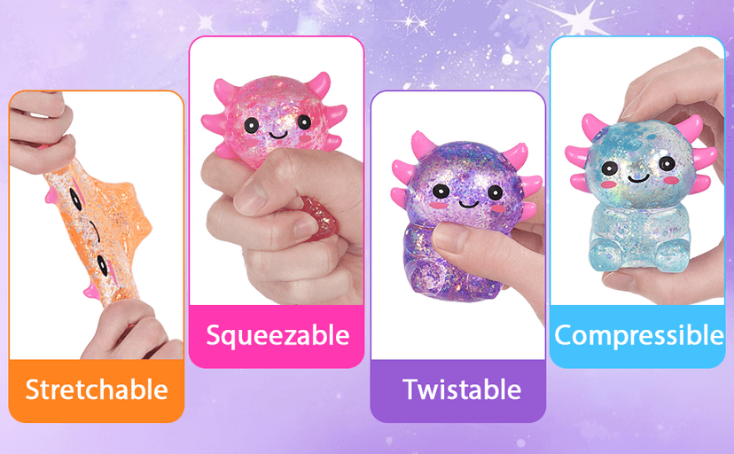 Non-toxic soft TPR, slow rebound, satisfying squeeze, sensory stress relief toy for kids & adults Axolotl Squishy Stress Ball, Soft TPR Fidget Toy for Kids Adults B0GGY5PZZX