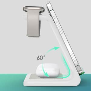 3 in 1 Wireless Charging Station, 2026 Upgraded Fast Desk Charger Station for iPhone 17 16 15 14 13 12 Pro Max Plus, Charger Stand for Apple Watch 11 10 9 8 7 6 5 4 3 2 Ultra SE, Airpods 4 3 2 Pro