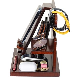 Grandpa Gifts, Fathers Day Grandpa Gifts, Wood Phone Docking Station, Fathers Day Birthday Christmas Stocking Stuffers from Grandkids, Nightstand Organizer