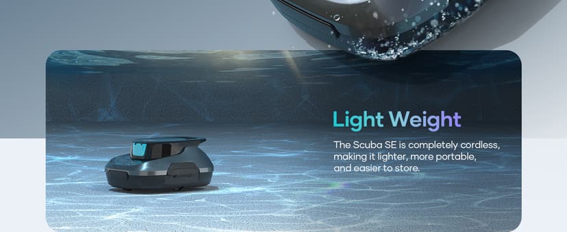 AIPER Scuba SE Cordless Pool Cleaner with 90-Min Runtime, Smart Self-Parking, Lightweight, Pool Vacuum for Above Ground Pools up to 860 Sq.ft