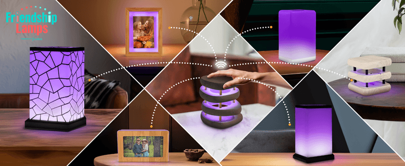 Friendship Lamp FriendLi by Filimin - Subscription Required Wi-Fi LED Light for Long Distance Touch Lamp, Present for Best Friend, Relationship, Family, Unique Gifts, Easy App Setup - Set of 2