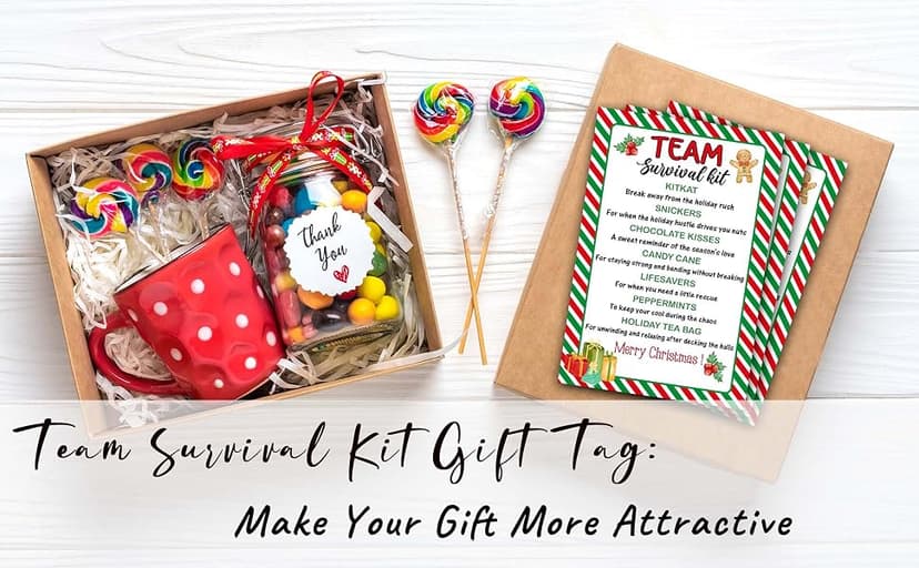 40 Pcs Team Survival Kit Gift Tag, Christmas Staff Appreciation Tags for Gift Bags, Welcome to the Team Gifts for Volunteers Employees - KA06 B0FJ2B58B3