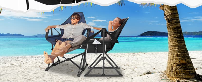 Fragess Portable Hammock Camping Chair with Adjustable Back, Folding Hammock Chair Supports 330lbs, Camping Swing Chair for Adults, Camping Hammock Chair for Lawn, Concerts, Backyard, Stargazer