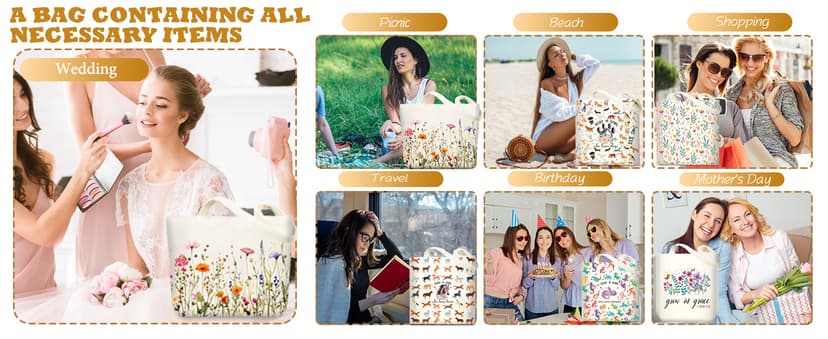 Cute Gifts for Dog Lover, Dog mom Gift Reusable Grocery Beach Shopping Bag for Women, Birthday Gift for Mom Daughter Friends Sisters Who Loves Dogs