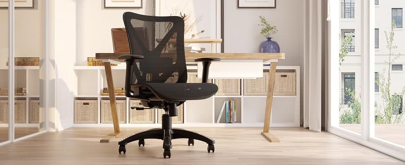 Ergonomic Office Chair, Mesh Computer Desk Chairs with Adjustable Lumbar Support, 3D Armrests, Tilt Function, Comfy Wide Seat, Swivel Executive Work Task Chair for Company and Home