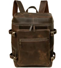 HLC Leather Toiletry Bag for Men - Best Gift for Men - Premium Genuine Leather Dopp Kit Shaving Kit Organizer Travel Kit Pouch Bag for Men - Large Size - Rustic Brown